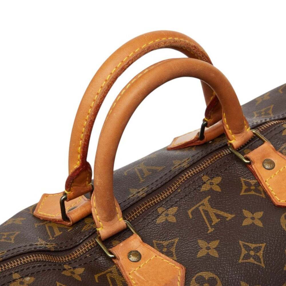 LOUIS VUITTON Authentic Brown Monogram Leather Speedy 40 Boston Bag - Picture 9 of 12